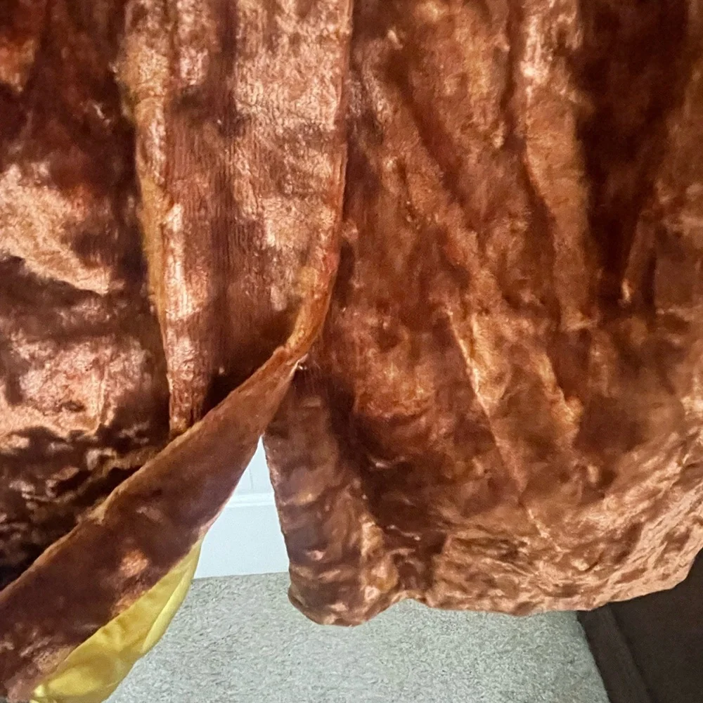 Vintage 70's Crushed Velvet Unisex Mod Midi Coat by Vibes, Campus, Size 42 - Picture 6 of 13